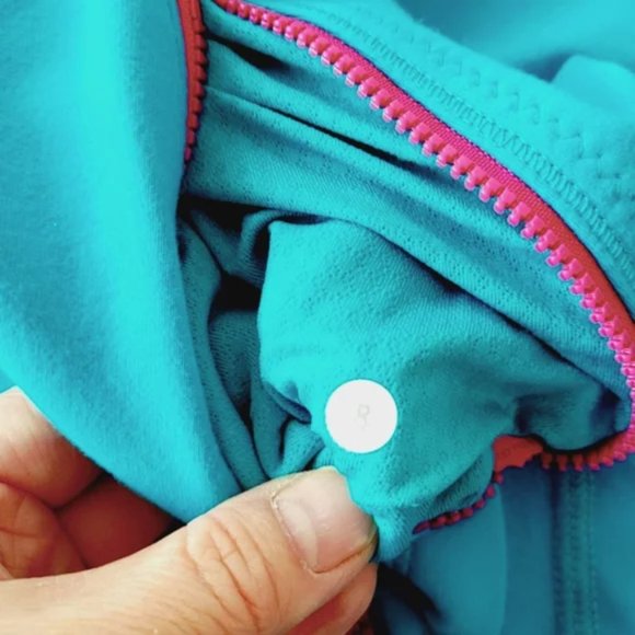 Lululemon Full Zip Forme Jacket Teal Pink Size 8 - Picture 6 of 10